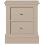 Blakely Taupe 2 Drawer Bedside Table Taupe (Brown)