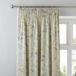 Wisley Pencil Pleat Curtains Cream / Pale Green
