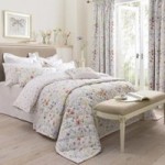 Dorma Wildflower Bedspread White / Purple