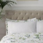 Dorma Botanical Garden Cuffed Pillowcase White / Green
