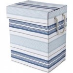 Nautical Stripe Laundry Basket Blue