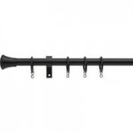 Trumpet Extendable Black Curtain Pole Dia. 16/19mm Black