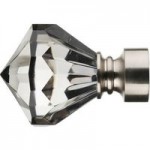 Mix and Match Satin Silver Smoke Faceted Finials Dia. 28mm Satin Steel (Silver)