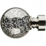 Mix and Match Satin Silver Mercury Glass Ball Finials Dia. 28mm Satin Steel (Silver)