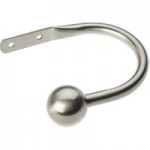 Pack of 2 Small Ball Holdbacks Satin Steel Silver