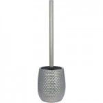 Silver Hammered Effect Toilet Brush Silver