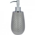 Silver Hammered Effect Lotion Dispenser Silver
