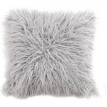 Mongolian Grey Faux Fur Cushion Grey