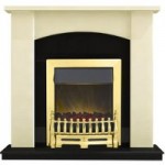 Holden Fireplace Suite in Brass with Electric Fire 1000-2000W 39 Inch Cream