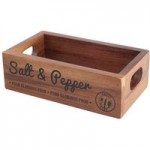 T&G Acacia Salt and Pepper Crate Box Brown