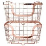 Dunelm 2 Copper Stacking Baskets Copper (Brown)