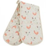 Country Hens Double Oven Glove Cream (Natural)