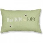 Think Happy Bee Happy Green Cushion Green