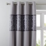 Lucia Silver Thermal Eyelet Curtains Silver
