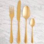 Gold 16 Piece Cutlery Set Gold