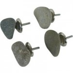 Set of 4 Pebble Drawer Knobs Grey