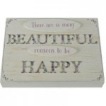 Reasons to be Happy Standing Plaque Cream (Natural)