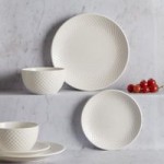 Quilted 12 Piece Dinnerset White White