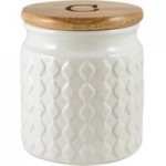 Quilted White Coffee Canister White