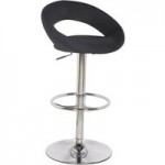 Piso Adjustable Fabric Black Bar Stool Black