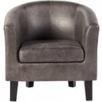 Faux Leather Tub Chair – Grey Grey