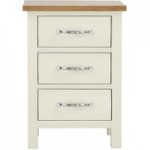 Sidmouth Cream 3 Drawer Bedside Table Cream (Natural)