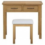 Sidmouth Oak Dressing Table and Stool Brown