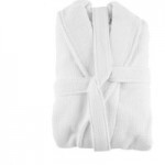 5A Fifth Avenue White Waffle Dressing Gown White
