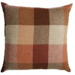 Large Heritage Check Orange Cushion Orange