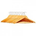 Pack of 10 Wooden Hangers Natural