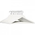 Pack of 10 White Wooden Hangers White