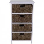 Seagrass 4 Drawer Tower White