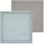 Country Heart Pack of 4 Faux Leather Coasters Grey