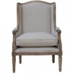 Celine Linen Wingback Chair – Natural Natural