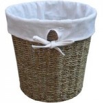 Seagrass Waste Paper Bin with Liner Natural