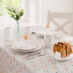 Country Hens Round PVC Tablecloth Grey