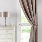 Chenille Taupe Thermal Pencil Pleat Door Curtain Taupe (Brown)