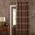 Highland Check Red Eyelet Door Curtain Red