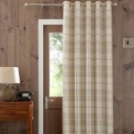 Highland Check Natural Eyelet Door Curtain Natural