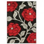 Red Hand Carved Vine Rug Red