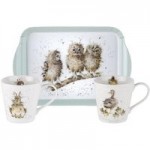 Wrendale 2 Mugs and Tray Set White