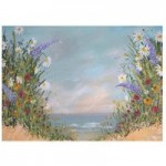 Emma Sian Pritchard Floral Beach Canvas Blue
