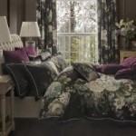 Dorma Burford Floral Blackout Pencil Pleat Curtains Black