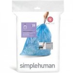 Simplehuman Pack Of 20 V 46L Bin Liners Clear blue