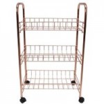 Copper Effect 3 Tier Storage Trolley Copper