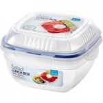 Lock & Lock Square Lunch Box Tray and Sauce Pot Clear