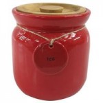 Red Hang Tag Tea Canister Red