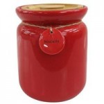 Red Hang Tag Biscuit Canister Red