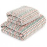 Candy Stripes Towel Grey/Orange/Green