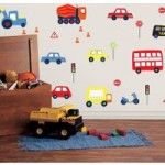 Transport Wall Stickers Red/Blue/Yellow/Orange